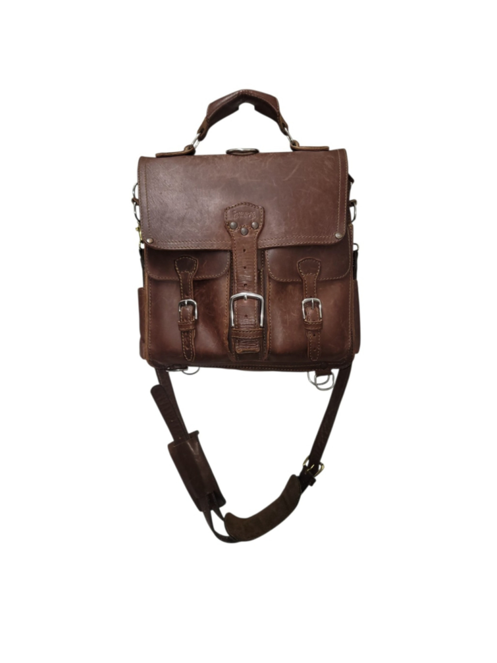 Saddleback Leather Brown Front Pockets Crossbody Messenger Leather Bag Unisex